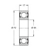 6207-2RS - Roulement à billes 35 x 72 x 17 mm