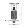 Plan Douille expansible pour tube carré de 21,5 à 24 roulette à oeil de 10 mm