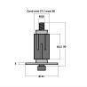 Plan Douille expansible pour tube carré de 27 à 30 oeil de 10 mm
