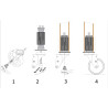 Montage Douille expansible pour tube carré de 27 à 30 oeil de 10 mm