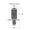 Plan Douille expansible pour tube carré de 21,5 à 24 oeil de 12 mm