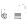 Plan Embout à insert taraudé pour tube rond 38 - M12