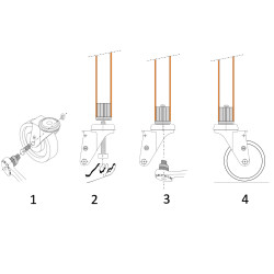 Montage Embout à insert taraudé pour tube rond 38 - M12