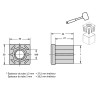 Plan Embout à insert taraudé pour tube carré 30x30 - M8