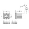 Plan Embout à insert taraudé pour tube carré 40x40 - M10