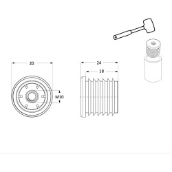 Plan Embout taraudé pour tube rond 20 - M10