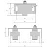 Plan Guide haut réglable, 2 olives Zytel Ø 45 mm pour portail de 30 à 62 mm