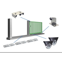 Kit pour portail coulissant de 3 m avec monture extérieur  et  6 m de rail - 400 kg