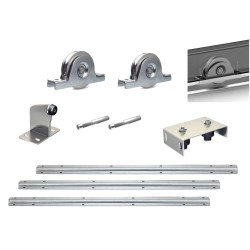 Kit pour portail coulissant de 3 m avec monture encastrée  et  6 m de rail - 400kg