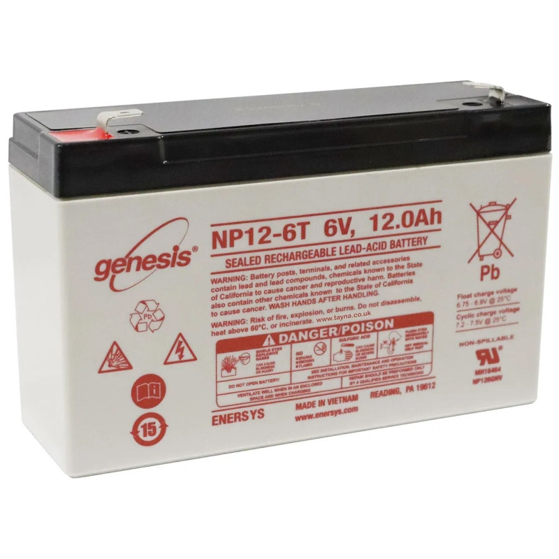 BATTERIE PLOMB ÉTANCHE NP12-6 ENERSYS 6V 12 AH BATTERIE PLOMB ÉTANCHE NP12-6 ENERSYS 6V 12 AH