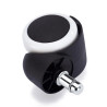 Roulette fauteuil diamètre 50 polyuréthane élastique Blanc avec collerette et tige lisse 11x22