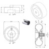 Roue gonflable diable 260 x 85 (4:10/3.50-4) alésage 16 mm Axe déporté