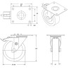 Roulette pivotante à frein diamètre 100 mm roue polyamide 6 blanc renforcée - 350 Kg