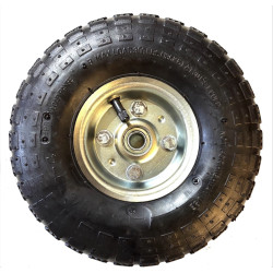 Roue gonflable avec races de Rouille (sinistre) 260 x 85 alésage 16 mm Axe déporté