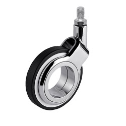 Roulette DESIGN pivotante Ø 60 mm ZAMAK CHROMÉ - NON MANQUANT à tige filetée M10x15