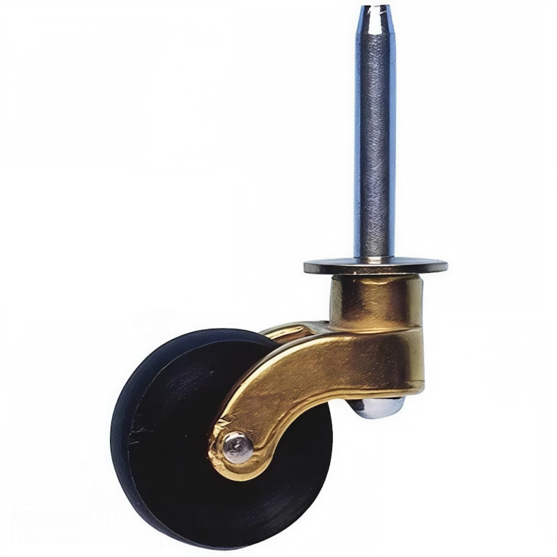 Roulette DESIGN Style LAITON galet NOIR Ø 27 NON MARQUANT fixation à tige lisse