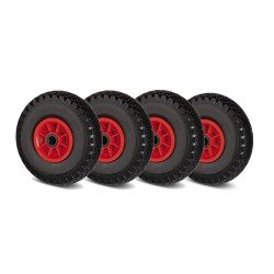 LOT de 4x roue increvable diable 260 x 85  (3.00-4) alésage 20 mm roulement à rouleaux