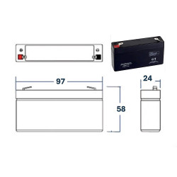Plan BATTERIE AGM VRLA PLOMB ETANCHE  6V - 1,3Ah GENESIS NP®