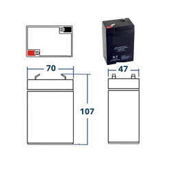 Plan BATTERIE AGM VRLA PLOMB ETANCHE  6V - 4,5Ah GENESIS NP®