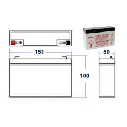 Plan BATTERIE AGM VRLA PLOMB ETANCHE  6V - 12Ah GENESIS NP®