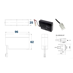 Plan BATTERIE AGM VRLA PLOMB ETANCHE  12V - 0,8Ah GENESIS NP®