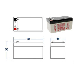 Plan BATTERIE AGM VRLA PLOMB ETANCHE  12V - 1,2Ah GENESIS NP®