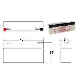 Plan BATTERIE AGM VRLA PLOMB ETANCHE  12V - 2,3Ah GENESIS NP®