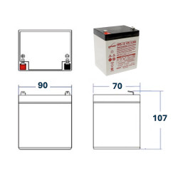 Plan BATTERIE AGM VRLA PLOMB ETANCHE  12V - 5Ah GENESIS NP®