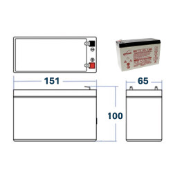 Plan BATTERIE AGM VRLA PLOMB ETANCHE  12V - 7Ah GENESIS NP®