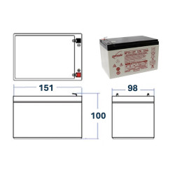 Plan BATTERIE AGM VRLA PLOMB ETANCHE  12V - 12Ah GENESIS NP®