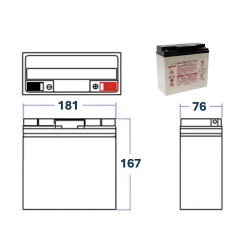 Plan BATTERIE AGM VRLA PLOMB ETANCHE  12V - 18Ah GENESIS NP®