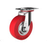 Roulette pivotante diamètre 125 mm polyuréthane SOUPLE REDTHANE® ROUGE - 200Kg