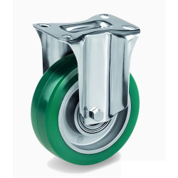 Roulette fixe diamètre 100 mm polyuréthane vert ERGO-SOFT®  - 200Kg