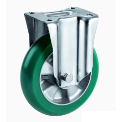 Roulette fixe diamètre 200 mm roue polyuréthane vert ERGO-SOFT® - 700 Kg